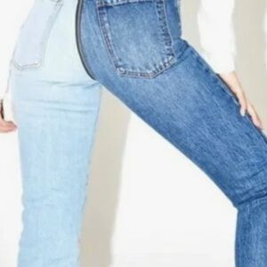 REVICE Two-Tone Blue Skinny Jeans